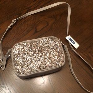 Old Navy Silver Glitter Purse/Camera Bag